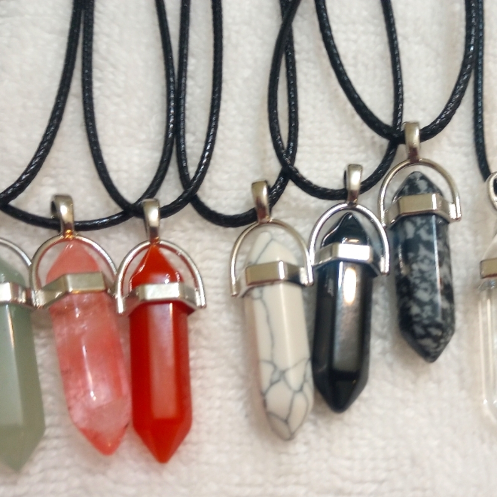 Crystal gemstone necklaces